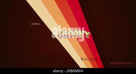 Abstract background retro style with groovy sunrays and grunge texture colorful vintage design Stock Vector