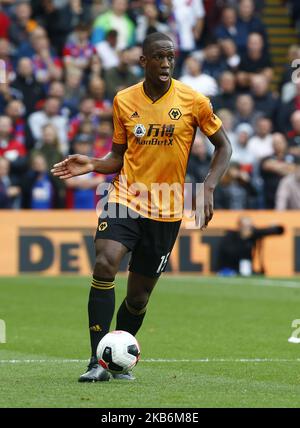 Wolverhampton Wanderers' Willy Boly during English Premier League between Crystal Palace and Wolverhampton Wanderers at Selhurst Park Stadium , London, England on 22 September 2019 (Photo by Action Foto Sport/NurPhoto)