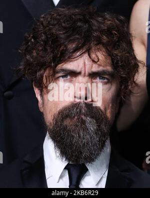 LOS ANGELES, CALIFORNIA, USA - SEPTEMBER 22: Peter Dinklage poses in the press room at the 71st Annual Primetime Emmy Awards held at Microsoft Theater L.A. Live on September 22, 2019 in Los Angeles, California, United States. (Photo by Xavier Collin/Image Press Agency/NurPhoto) Stock Photo