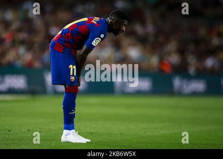 11 Ousmane Dembele from France of FC Barcelona during the La Liga match between FC Barcelona and Vilareal in Camp Nou Stadium in Barcelona 24 of September of 2019, Spain. (Photo by Xavier Bonilla/NurPhoto) Stock Photo