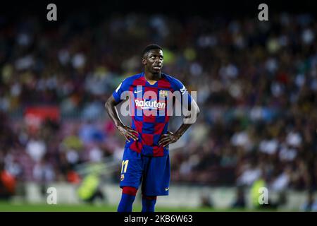 11 Ousmane Dembele from France of FC Barcelona during the La Liga match between FC Barcelona and Vilareal in Camp Nou Stadium in Barcelona 24 of September of 2019, Spain. (Photo by Xavier Bonilla/NurPhoto) Stock Photo