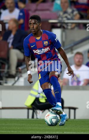Junior Firpo of Barcelona controls the ball during the Liga match between FC Barcelona and Villarreal CF at Camp Nou on September 24, 2019 in Barcelona, Spain. (Photo by Jose Breton/Pics Action/NurPhoto) Stock Photo