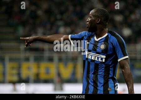 Romelu Lukaku of FC Internazionale during the Serie A match between of FC Internazionele and SS Lazio at Stadio Giuseppe Meazza on September 25, 2019 in Milan, Italy. (Photo by Giuseppe Cottini/NurPhoto) Stock Photo