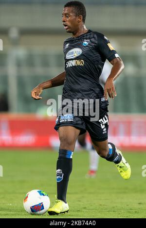 Jos Machin of Pescara Calcio 1936 during the Italian Serie B 2019/2020 match between Pescara Calcio 1936 and F.C. Crotone at Stadio Adriatico Giovanni Cornacchia on September 27, 2019 in Pescara, Italy. (Photo by Danilo Di Giovanni/NurPhoto) Stock Photo