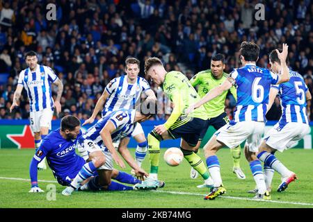 Two team group NOVEMBER 3, 2022 - Football/Soccer : UEFA Europa League match between Real Sociedad 0-1 Manchester United at Reale Arena in San Sebastian, Spain. Credit: D.Nakashima/AFLO/Alamy Live News Stock Photo