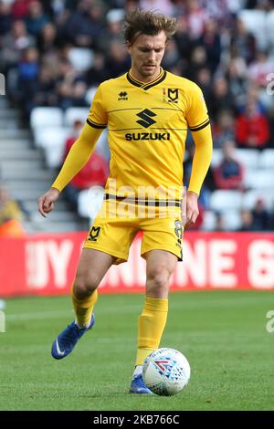 Milton Keynes Dons' Alex Gilbey during the Sky Bet League 1 match between Sunderland and MK Dons at the Stadium Of Light, Sunderland, England on Saturday 28th September 2019. (Photo by Steven Hadlow/MI News/NurPhoto) Stock Photo