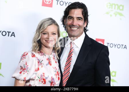 PACIFIC PALISADES, LOS ANGELES, CALIFORNIA, USA - SEPTEMBER 28: Amy Smart and husband Carter Oosterhouse arrive at the 2nd Annual Environmental Media Association Honors Benefit Gala held at a Private Residence on September 28, 2019 in Pacific Palisades, Los Angeles, California, United States. (Photo by Xavier Collin/Image Press Agency/NurPhoto) Stock Photo