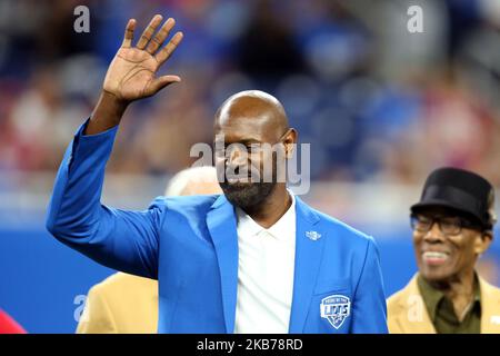 Detroit Lions wide receiver Herman Moore celebrates his first touchdown of  the season with fans during the third quarter against the Green Bay Packers  in Pontiac, Mich., Sunday, Oct. 8, 2000. Moore