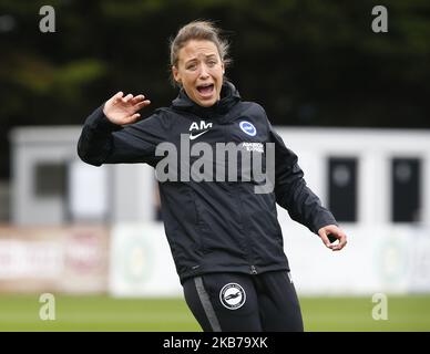 Brighton and Hove Albion Women Assistant manager Amy Merricks during Barclay's FA Women's Super League match between Arsenal Women and Brighton and Hove Albion Women at Meadow Park Stadium on September 29, 2019 in Boreham wood, England (Photo by Action Foto Sport/NurPhoto) Stock Photo