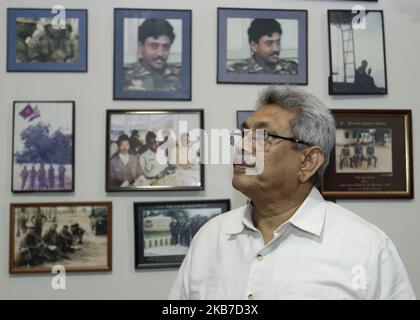 Sri Lanka's presidential candidate of Sri Lanka Podujana Peramuna and former defence secretary Gotabaya Rajapaksa poses at his residence in Colombo, Sri Lanka on 31 October 2018. (Photo by Tharaka Basnayaka/NurPhoto) Stock Photo