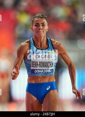 Maryna Bekh-Romanchuk of Ukraine competing in the women’s triple jump