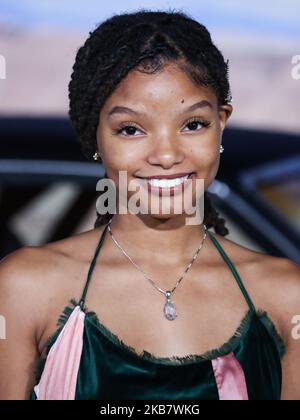 WESTWOOD, LOS ANGELES, CALIFORNIA, USA - OCTOBER 07: Actress Halle Bailey arrives at the Los Angeles Premiere Of Netflix's 'El Camino: A Breaking Bad Movie' held at the Regency Village Theatre on October 7, 2019 in Westwood, Los Angeles, California, United States. (Photo by Xavier Collin/Image Press Agency/NurPhoto) Stock Photo