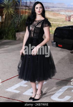 WESTWOOD, LOS ANGELES, CALIFORNIA, USA - OCTOBER 07: Actress Krysten Ritter wearing Georges Chakra with Hearts On Fire jewelry arrives at the Los Angeles Premiere Of Netflix's 'El Camino: A Breaking Bad Movie' held at the Regency Village Theatre on October 7, 2019 in Westwood, Los Angeles, California, United States. (Photo by Xavier Collin/Image Press Agency/NurPhoto) Stock Photo