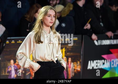 Claude Scott-Mitchell attends the European film premiere of 'Knives Out' at Odeon Luxe, Leicester Square during the 63rd BFI London Film Festival American Express Gala on 08 October, 2019 in London, England. (Photo by WIktor Szymanowicz/NurPhoto) Stock Photo