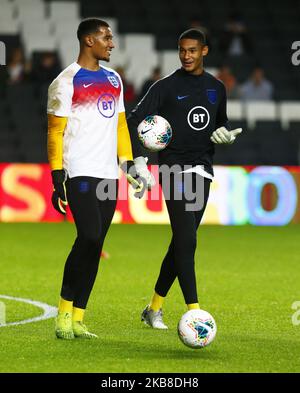 during UEFA Under 21 Championship Qualifiers between England Under 21 and Austria Under 21 at Stadium MK in Milton Keynes, England on October 15, 2019 (Photo by Action Foto Sport/NurPhoto) Stock Photo