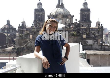 Spanish dancer and choreographer Sara Baras poses for photos during a press conference to announce her tour of Mexico, celebrate 20 years of her Flamenco Ballet, at Centro Cultural España on October 18, 2019 in México City, México. (Photo by Eyepix/NurPhoto) Stock Photo