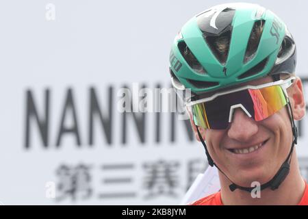 Pascal Ackermann of Germany and Team Bora-Hansgrohe seen before the start to the third stage, 143km Nanning Circuit Race stage, of the 3rd edition of the Cycling Tour de Guangxi 2019, . On Saturday, October 19, 2019, in Nanning, Guangxi Region, China. (Photo by Artur Widak/NurPhoto) Stock Photo