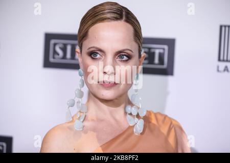 BEVERLY HILLS, LOS ANGELES, CALIFORNIA, USA - OCTOBER 19: Actress Mena Suvari arrives at the Last Chance For Animals' 35th Anniversary Gala held at The Beverly Hilton Hotel on October 19, 2019 in Beverly Hills, Los Angeles, California, United States. (Photo by Xavier Collin/Image Press Agency/NurPhoto) Stock Photo