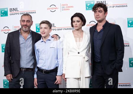 Guido Lombardi, Augusto Zazzaro, Rosa Diletta Rossi, Riccardo Scamarcio attends the photocall of the movie ''Il ladro di giorni'' during the 14th Rome Film Festival on October 20, 2019 in Rome, Italy. (Photo by Mauro Fagiani/NurPhoto) Stock Photo