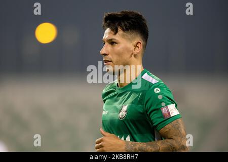 Al Ahli's Hernán Pérez during the QNB Stars League match against Al Shahaniya on October 19 2019 at the Hamad bin Khalifa Stadium, Doha, Qatar. (Photo by Simon Holmes/NurPhoto) Stock Photo