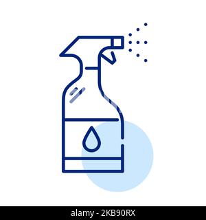 Spray bottle. Housekeeping cleaning supply. Pixel perfect, editable stroke line icon Stock Vector