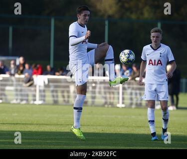 Luis Binks of Tottenham Hotspur during UAFA Youth League between Tottenham Hotspur and Crvena zvezda ( Red Star Belgrade)at the Hotspur Way, Enfield on 22 October, 2019 in Enfield, England. (Photo by Action Foto Sport/NurPhoto) Stock Photo