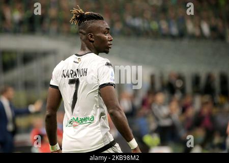 Yann Karamoh of Parma Calcio during the Serie A match between FC Internazionale and Parma Calcio at Stadio Giuseppe Meazza on October 26, 2019 in Milan, Italy. (Photo by Giuseppe Cottini/NurPhoto) Stock Photo