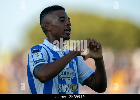 Jos Machin of Pescara Calcio 1936 celebrate after scoring a goal during the Italian Serie B 2019/2020 match between Pescara Calcio 1936 and Benevento Calcio at Stadio Adriatico Giovanni Cornacchia on October 26, 2019 in Pescara, Italy. (Photo by Danilo Di Giovanni/NurPhoto) Stock Photo