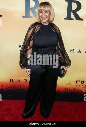 LOS ANGELES, CALIFORNIA, USA - OCTOBER 29: Singer Erica Campbell arrives at the Los Angeles Premiere Of Focus Features' 'Harriet' held at The Orpheum Theatre on October 29, 2019 in Los Angeles, California, United States. (Photo by Xavier Collin/Image Press Agency/NurPhoto) Stock Photo