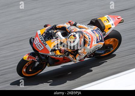 Spanish MotoGP rider Jorge Lorenzo of Repsol Honda Team in action during the first practice session of Malaysian Motorcycle Grand Prix at Sepang International Circuit on 1st November 2019 in Kuala Lumpur, Malaysia. (Photo by Zahim Mohd/NurPhoto) Stock Photo