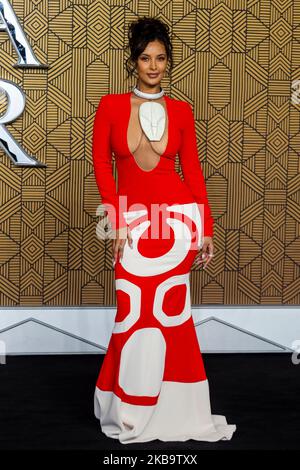 London, UK.  3 November 2022. Maya Jama attends the European premiere of the movie ‘Black Panther Wakanda Forever’ at Cineworld Leicester Square. Credit: Stephen Chung / EMPICS / Alamy Live News Stock Photo