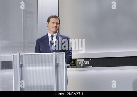 Citizens (Ciudadanos) party leader Albert Rivera attends as candidates for the Spain's general elections to a debate at Palacio de Cristal (Glass Palace) on November 04, 2019 in Madrid, Spain. Spaniards are called to vote on general elections for the fourth time in four years next November 10 (Photo by Oscar Gonzalez/NurPhoto) Stock Photo