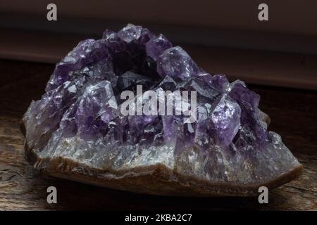 An Amethyst, a violet variety of quartz(Photo by Wassilios Aswestopoulos/NurPhoto) Stock Photo