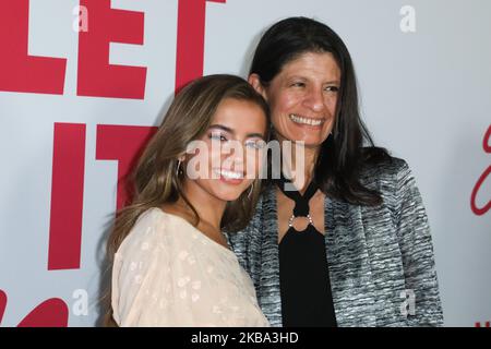 LOS ANGELES, CALIFORNIA, USA - NOVEMBER 04: Actress Isabela Merced (Isabela Moner) and mother Katherine Moner arrive at the Los Angeles Premiere Of Netflix's 'Let It Snow' held at Pacific Theatres at The Grove on November 4, 2019 in Los Angeles, California, United States. (Photo by Image Press Agency/NurPhoto) Stock Photo