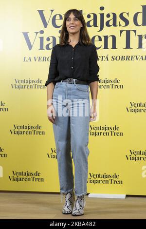 Spanish actress Belen Cuesta attends 'Ventajas De Viajar En Tren' phoocall at Urso Hotel on November 05, 2019 in Madrid, Spain. (Photo by Oscar Gonzalez/NurPhoto) Stock Photo