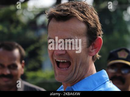 Former Australian Cricketer Adam Gilchrist reacts during a practice session with students of Magician Foundation India (MFI) in Mumbai, India on 06 November 2019. (Photo by Himanshu Bhatt/NurPhoto) Stock Photo