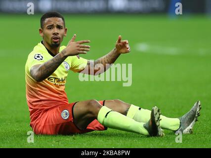 Gabriel Jesus of Manchester City during the UEFA Champions League Group stage match Atalanta BC v Manchester City Fc at the San Siro Stadium in Milan, Italy on November 6, 2019 (Photo by Matteo Ciambelli/NurPhoto) Stock Photo