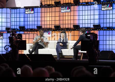 Amnesty International Secretary General Kumi Naidoo speaks at Web Summit on November 07, 2019 in Lisbon, Portugal. Web Summit is an annual technology conference which brings together a variety of technology companies to discuss the future of industry. This year's event runs from November 4- 7 and is expected to attract around 70,000 participants. (Photo by Rita Franca/NurPhoto) Stock Photo