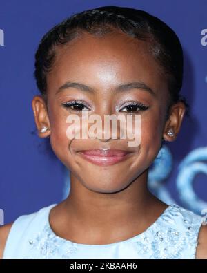 HOLLYWOOD, LOS ANGELES, CALIFORNIA, USA - NOVEMBER 07: Faithe Herman arrives at the World Premiere Of Disney's 'Frozen 2' held at the Dolby Theatre on November 7, 2019 in Hollywood, Los Angeles, California, United States. (Photo by Xavier Collin/Image Press Agency/NurPhoto) Stock Photo