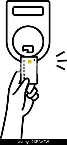Use cashless and electronic money for touch and contactless payments Stock Vector