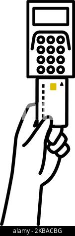 Cashless, insert credit card into card reader Stock Vector