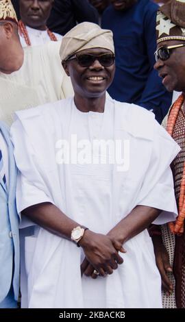 Lagos State Governor Babajide Sonwo-Olu, at the 2020 budget presentation in Lagos, Nigeria November 8 2019. (Photo by Olukayode Jaiyeola/NurPhoto) Stock Photo