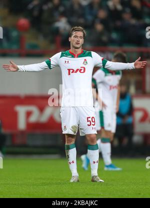 Aleksei Miranchuk of FC Lokomotiv Moscow reacts during the Russian Football League match between FC Lokomotiv Moscow and FC Krasnodar at RZD Arena on November 10, 2019, in Moscow, Russia. (Photo by Igor Russak/NurPhoto) Stock Photo