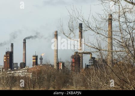 General view of Avdiivka Coke and Chemical Plant in Avdiivka, Ukraine,  November 7, 2019. Avdiivka Coke