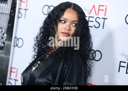 HOLLYWOOD, LOS ANGELES, CALIFORNIA, USA - NOVEMBER 14: Singer Rihanna arrives at the AFI FEST 2019 - Opening Night Gala - Premiere Of Universal Pictures' 'Queen And Slim' held at the TCL Chinese Theatre IMAX on November 14, 2019 in Hollywood, Los Angeles, California, United States. (Photo by Xavier Collin/Image Press Agency/NurPhoto) Stock Photo