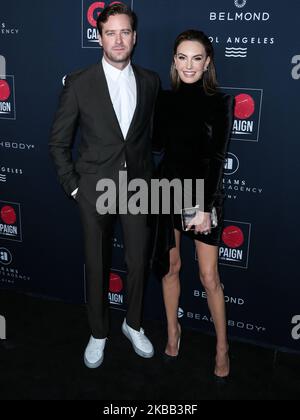HOLLYWOOD, LOS ANGELES, CALIFORNIA, USA - NOVEMBER 16: Actor Armie Hammer and wife Elizabeth Chambers arrive at the 13th Annual GO Campaign Gala 2019 held at NeueHouse Hollywood on November 16, 2019 in Hollywood, Los Angeles, California, United States. (Photo by Xavier Collin/Image Press Agency/NurPhoto) Stock Photo