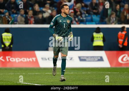 Guilherme of Russia during the UEFA Euro 2020 Qualifier between Russia and Belgium on November 16, 2019 at Gazprom Arena in Saint Petersburg, Russia. (Photo by Mike Kireev/NurPhoto) Stock Photo