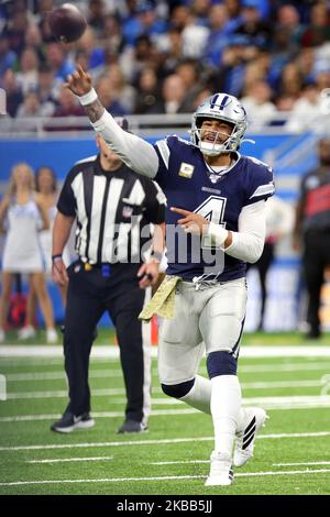 Dallas Cowboys' Dak Prescott (4) throws a pass in the second half of an ...