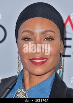 HOLLYWOOD, LOS ANGELES, CALIFORNIA, USA - NOVEMBER 18: Actress Jada Pinkett Smith arrives at the AFI FEST 2019 - Screening Of Apple TV+'s 'Hala' held at the TCL Chinese 6 Theatres on November 18, 2019 in Hollywood, Los Angeles, California, United States. (Photo by Image Press Agency/NurPhoto) Stock Photo