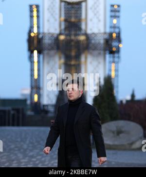 Ukraine's President Volodymyr Zelenskiy during events to mark the Day of Remembrance of the Victims of Famine at the territory of the National Museum 'Memorial to the Victims of the Holodomor' in Kiev. Ukraine, Saturday, November 23, 2019 Ukraine's President Volodymyr Zelenskiy recalled that today Ukrainians honor the memory of the victims of the Holodomor, who committed the totalitarian Stalinist regime against the people of Ukraine. (Photo by Danil Shamkin/NurPhoto) Stock Photo